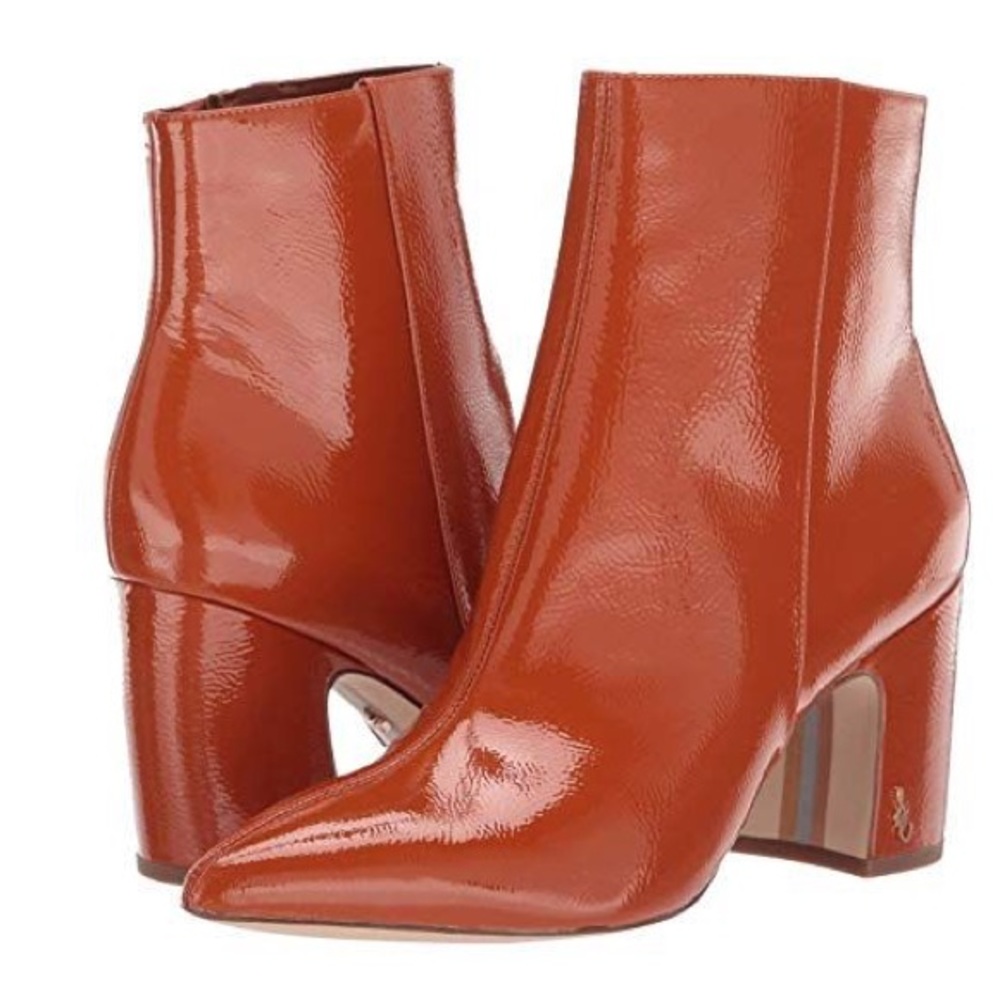 Sam Edelman Hilty 2 Booties in Tawny Patent Size 6.5